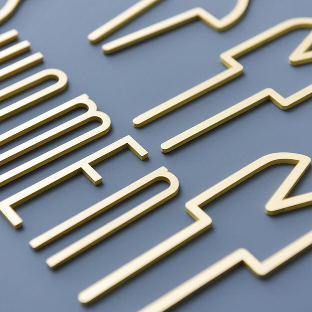 for Hotel,Office,Home Toilet Doorplate Brass Toilet Symbol Bathroom Signage WC Plaque Restroom Sign
