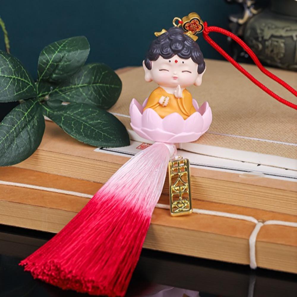 Мини-статуэтки Будды в китайском стиле из смолы, мультяшные фигурки Будды, домашний декор