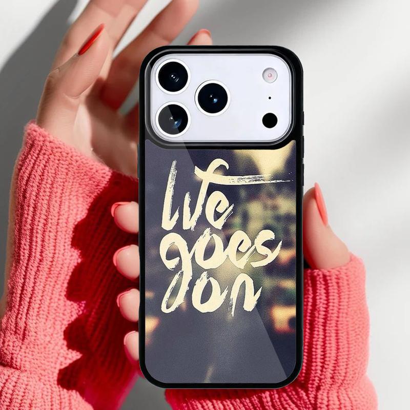 Чехол для телефона "Жизнь продолжается" для iPhone 17 16 15 14 13 Pro Max Задняя крышка для 12 11 Pro Coque