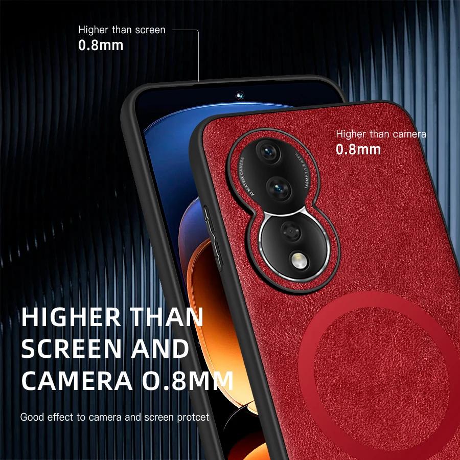 Для Honor 80 80 Pro Чехол из ПУ кожи с магнитным кольцом, мягкими краями, защитой от падений и отпечатков пальцев