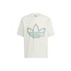 Adidas Originals Round Neck Drop Shoulder Sleeve Large Logo Print Short Sleeve T-Shirt Unisex Tops White HS2008