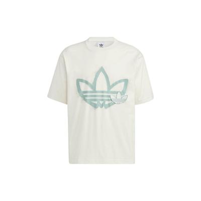 adidas Оригинальная футболка с короткими рукавами и круглым вырезом, с заниженными плечами и большим логотипом, топы унисекс, белые топы HS2008