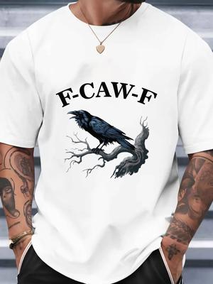 F-CAW-F Ворон Футболка Смешной Готический Ворон Саркастическая Птица Каламбур Унисекс Подарок Футболка Топ
