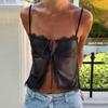 Женский кружевной кардиган со шнуровкой на груди из атласа, темпераментный, пикантный, с сексуальным пупком, тонкий и универсальный топ для улицы
