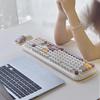 Симпатичная клавиатура 2,4G + Bluetooth, набор беспроводной клавиатуры и мыши для ПК, ноутбука, телефона, планшета, расческа для клавиатуры и мыши ярких цветов Bluetooth с круглым дофамином