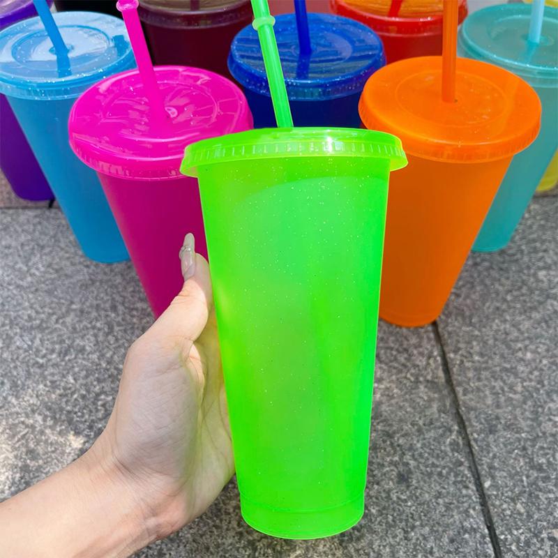 Чашка с трубочкой, кружки с крышкой, пластиковый стакан, матовая бутылка для кофе, чашка из ПП-пластика с трубочкой