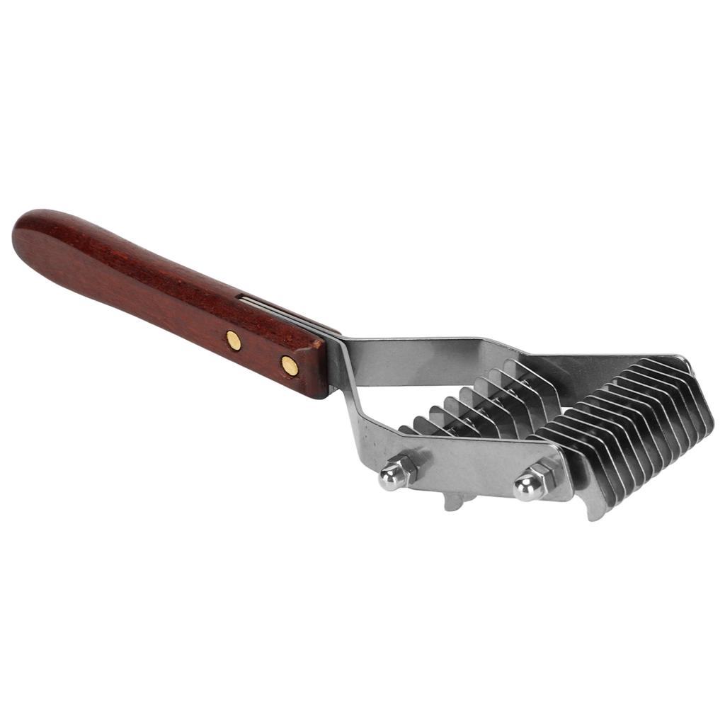 Расческа для удаления колтунов у питомцев 2 ряда лезвий из нержавеющей стали деревянная ручка грабли для подшерстка питомца для кошки собаки