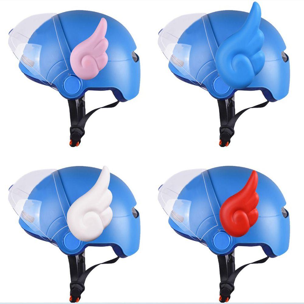 Украшение для шлема велосипедного самоката, мотоцикла, мотобайка, легко установить, наклейки с крыльями ангела и дьявола