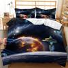 Space Galaxy Duvet Cover Set Polyester Comforter Cover With Pillowcase Queen Full King Twin Size For Kids Boys Girls Bedding Set