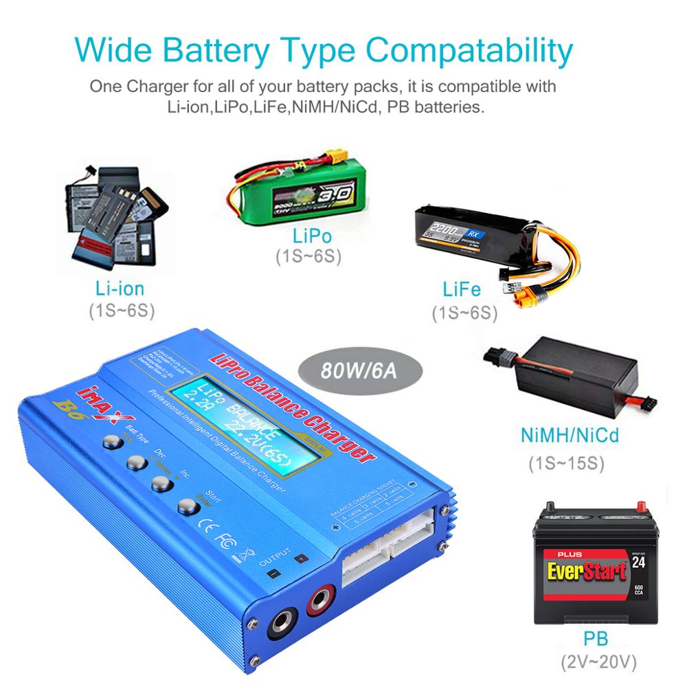 IMAX B6 80 Вт зарядное устройство для аккумуляторов Lipo NiMh Li-ion Ni-Cd цифровое RC Lipo зарядное устройство + адаптер 15 В 6 А балансировочное зарядное устройство разрядник