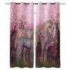 Симпатичные оконные шторы с единорогом из мультфильма, шторы для гостиной, декоративные предметы для гостиной