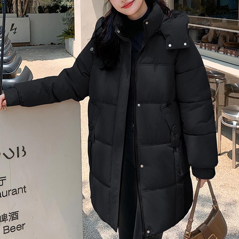 Зимние парки для женщин, длинные пальто, элегантные свободные, толстые, теплые женские куртки, пальто с капюшоном