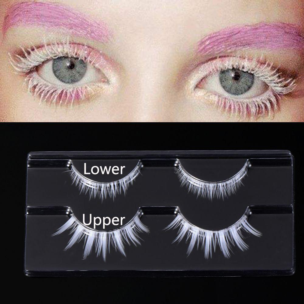 Lightweight Lash Extension White False Eyelashes Upper Lower Eyelashes Halloween Cosplay Lashes