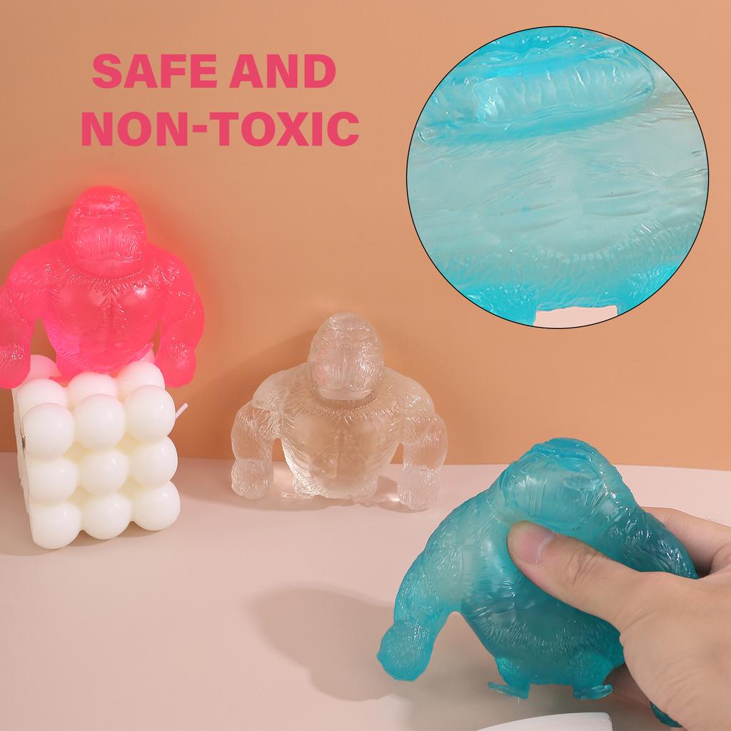 Сжимаемая игрушка для снятия стресса TPR Высокая эластичность Горилла Мягкая игрушка для снятия тревоги Сувенир для вечеринки Игрушка для снятия давления Подарок при СДВГ Аутизме