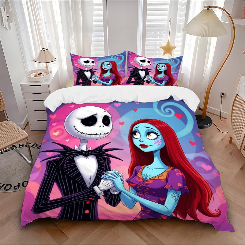 Nightmare Before Christmas Bedding 3 Piece Set Hd Print Duvet Cover Pillowcases For Teens Adult Bedroom Decoration Christmas Gift C9211510