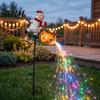Garden Decor for Patios Walkways Christmas Stake Light, 3D Santa/Snowman Holding Glowing Cauldron Yard Gift Lovers Lamp, Waterproof Outdoor