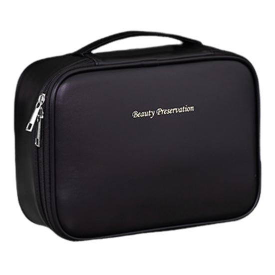 Косметичка со съемным отделением для кистей для макияжа, вместительная, с несколькими отделениями, водонепроницаемая застежка-молния, органайзер для косметики