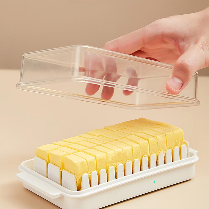 Закрытый ящик для хранения нарезки масла Холодильник Сыр Сыр Выпечка Хранение Инструменты Резка масла Экологичные аксессуары для дома
