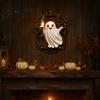 Non Glaring Wall Light Halloween Ghost Lamp, Gothic Resin 3D Frame Art, Retro Vintage Relief Sconce Sculpture with LED Candle for Living Room,