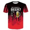 Street Pop Beer Series Printed T-shirt For Men Personalized Fun Casual Round Neck Harajuku Unisex Short Sleeve Top