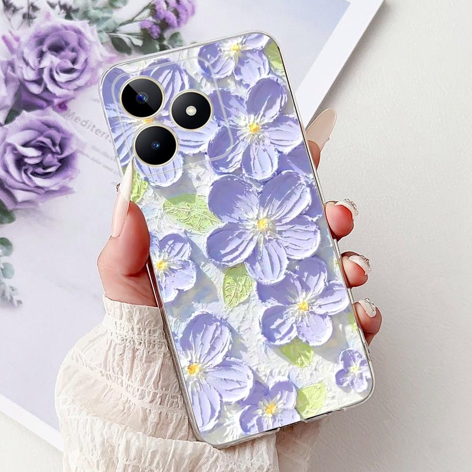 For Realme Note 50 Case RMX3834 Cute Cat Painted Cover Clear Silicone Soft TPU Phone Case For Realme Note 50 Note50 Fundas Coque