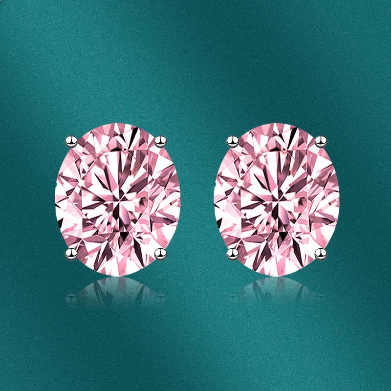 BELLA BOX Роскошные женские овальные серьги-гвоздики 8*10 мм, подарок на свадьбу и помолвку