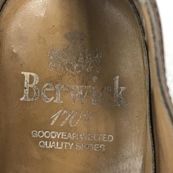 Berwick 1707 Испания Goodyear Welt U-образные кожаные туфли мужские 10 28.5 Коричневые(ИСПОЛЬЗОВАЛ)