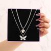 iF ME Vintage Pearl Multilayer Butterfly Necklace Gold Color Pendant Choker Chain Women Jewelry Accessories[No Box]
