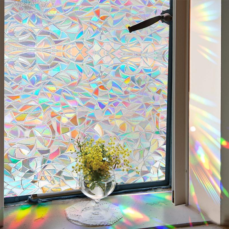3D статические бесклеевые антиподглядывающие наклейки на стекло цветная полумесяц ванная комната конфиденциальность затемняющая матовая стеклянная пленка