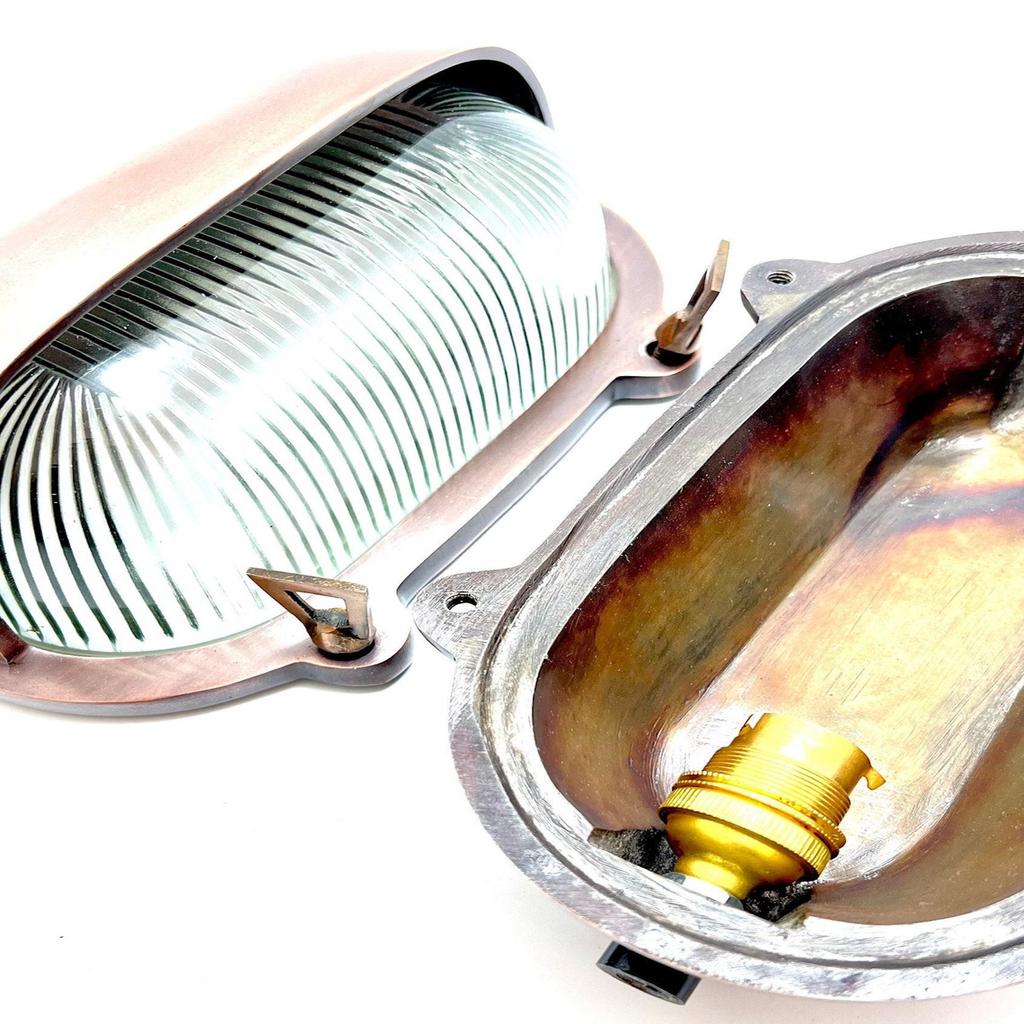 Промышленный настенный светильник на перегородке, потолочный светильник в стиле ретро, старый морской античный цвет, алюминиевый овальный настенный светильник