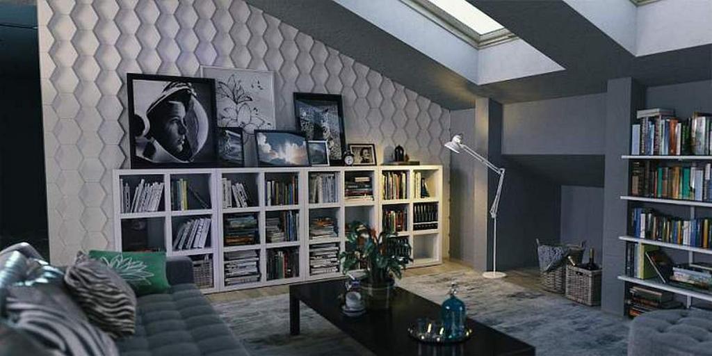 3D Wall Panel Mold for Gypsum, Plaster or Concrete Tile for Decorative Wall Panels 'Roof'