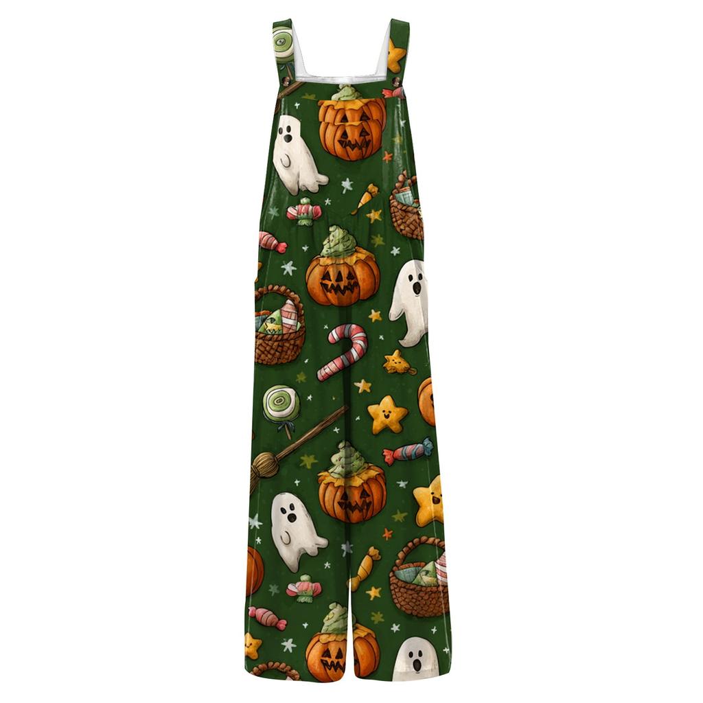 Женский комбинезон с принтом, повседневный свободный комбинезон