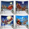 Santa Claus Christmas Party Print Wall Decor Backdrop Fabric for Living Room Bedroom Home Decor Tapestry Tapisserie De Noël
