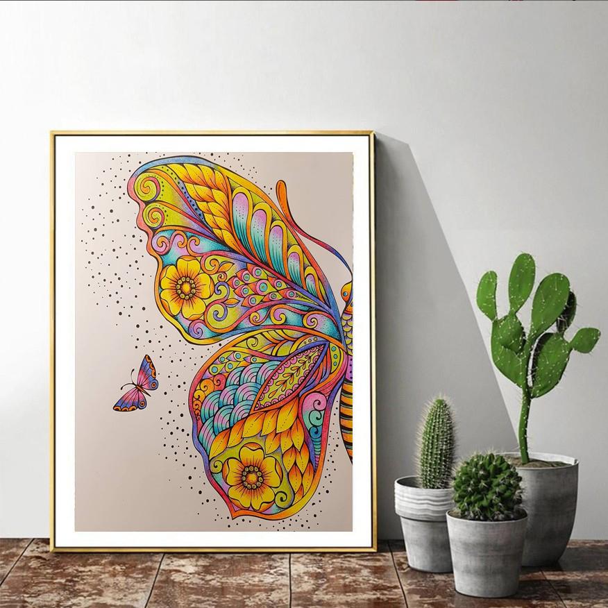 Сделай сам 5D цветная алмазная вышивка с бабочками, стразы, вышивка крестом, домашний декор