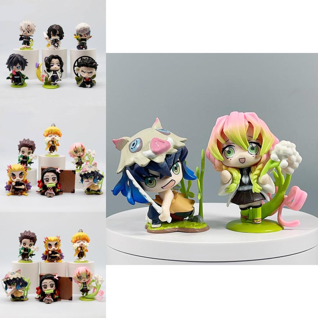 Cute And Colorful Demon Slayer Figures With Tanjiro Nezuko Zenitsu In Pvc Material
