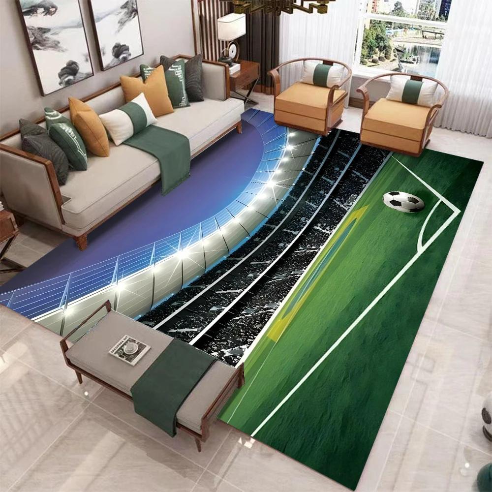 Football Area Rug Soccer Ball Sports Rugs for Living Room Floor Mat,Competitive Games Carpet,Home Decor Non-Slip Carpet for Home