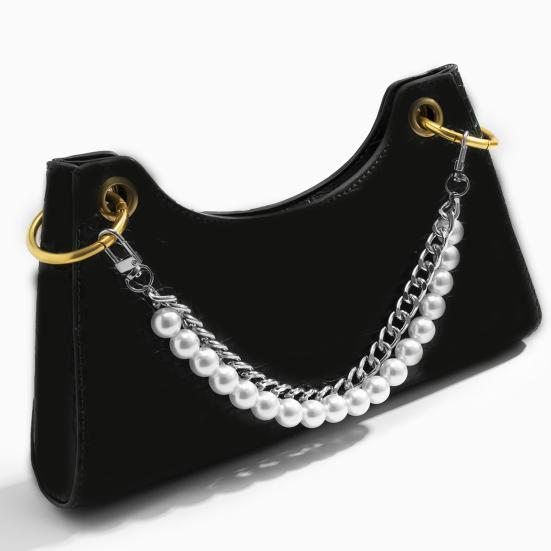 Ручки для сумок со сменными цепочками и зажимами, двухслойная искусственная жемчужина, толстая цепочка, декоративный ремень для сумки через плечо, съемная цепочка для сумок своими руками