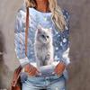 Женская футболка с длинным рукавом Осень Зима Модная Удобная Теплая Милая футболка с принтом животных
