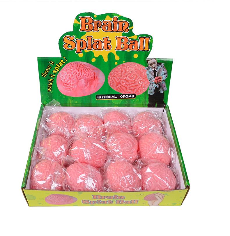 Mini Brain Squishy Squeeze Ball Funny Brain Balls Stress Relief Toy for Teens Adults Party Favors Easter Halloween Birthday Gift