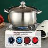 Stainless Steel Stock Pot with Glass Lid 5L Gas Stove Induction Dishwasher Safe Use Heatproof Handles Prevents Spills