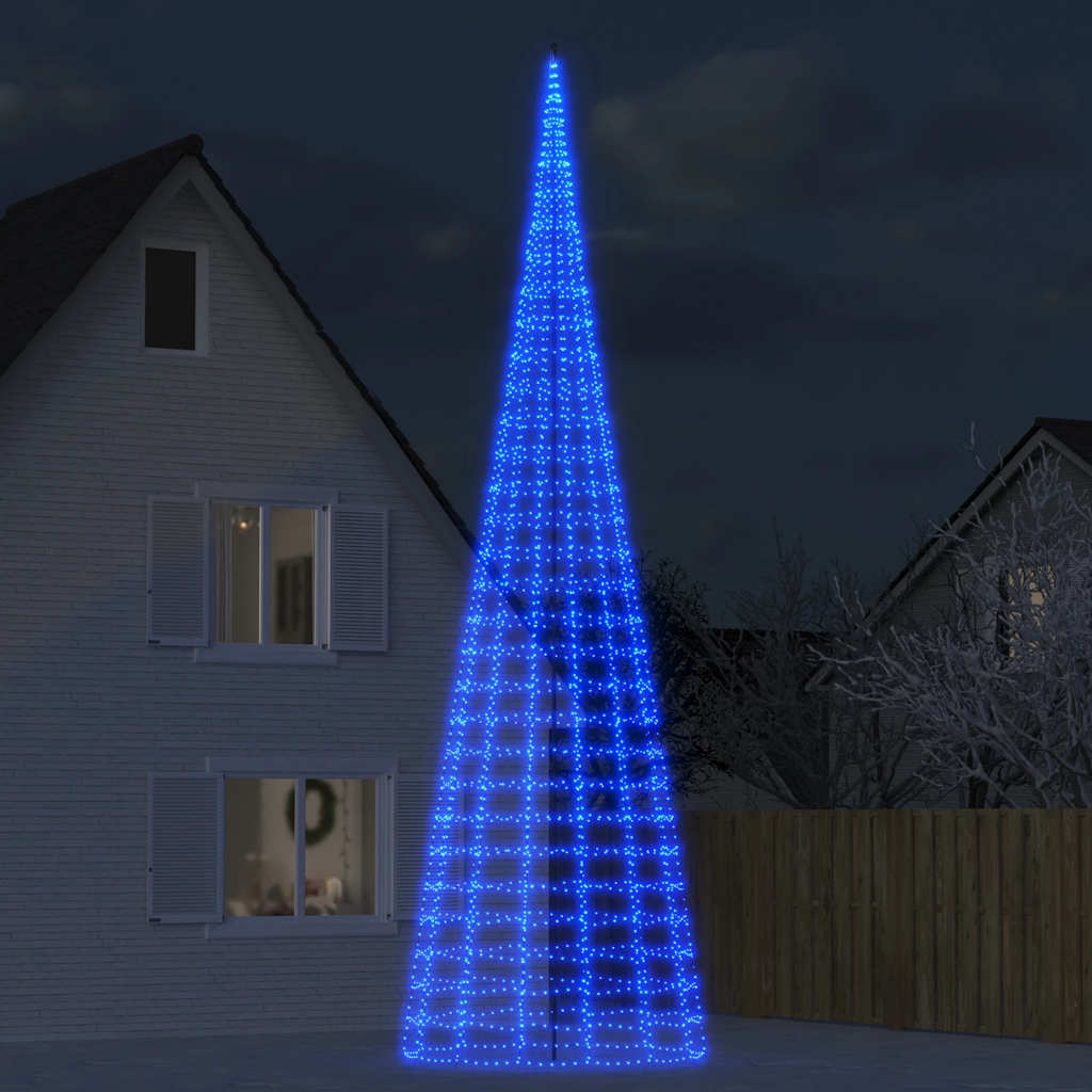 Vidaxl Choinka Z Lampek, Na Maszt, 3000 Niebieskich Led, 800 Cm