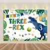 Cartoon Dinosaur Kid Birthday Party Decoration Jungle Animal Background Banner Jurassic World Woodland Backdrop For Baby Shower