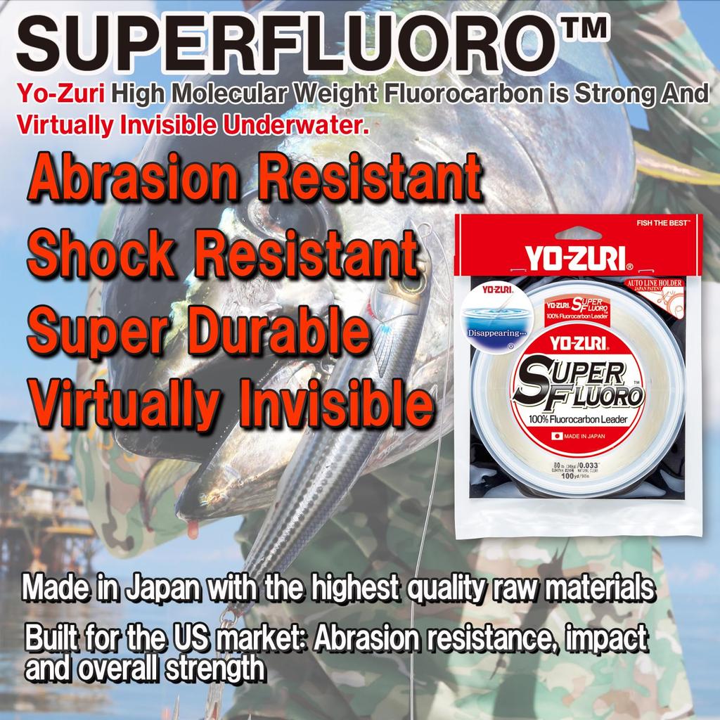 Fluorocarbon Line Super Fluoro 30YDS 150Lbs Clear YO-ZURI Color