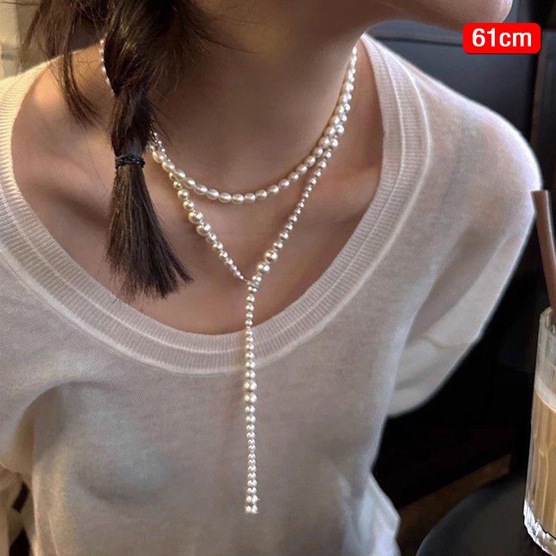 Винтажное жемчужное многослойное жемчужное ожерелье из бисера для женщин, сладкие элегантные украшения для вечеринок, свадебные подарки