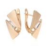 Modern Geometric Design With Square Zircon Earrings for Women Rose Gold Color Personality Jewelry