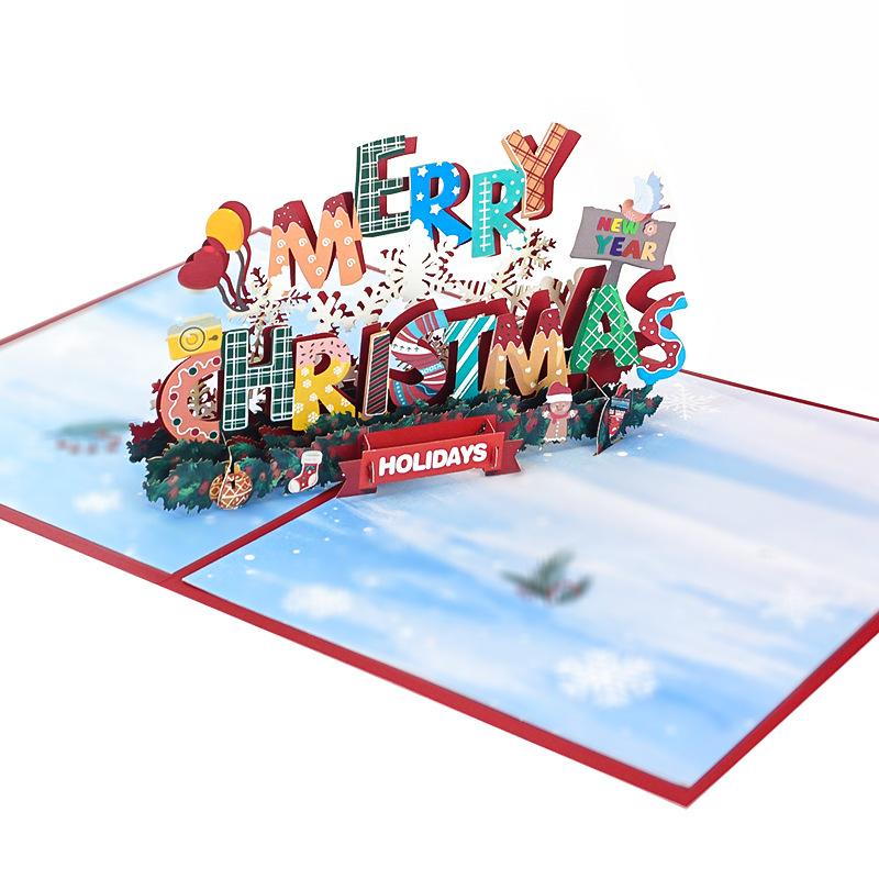 New Christmas Greeting Card Holy Laser Engraving Creative 3D Stereoscopic Christmas Card