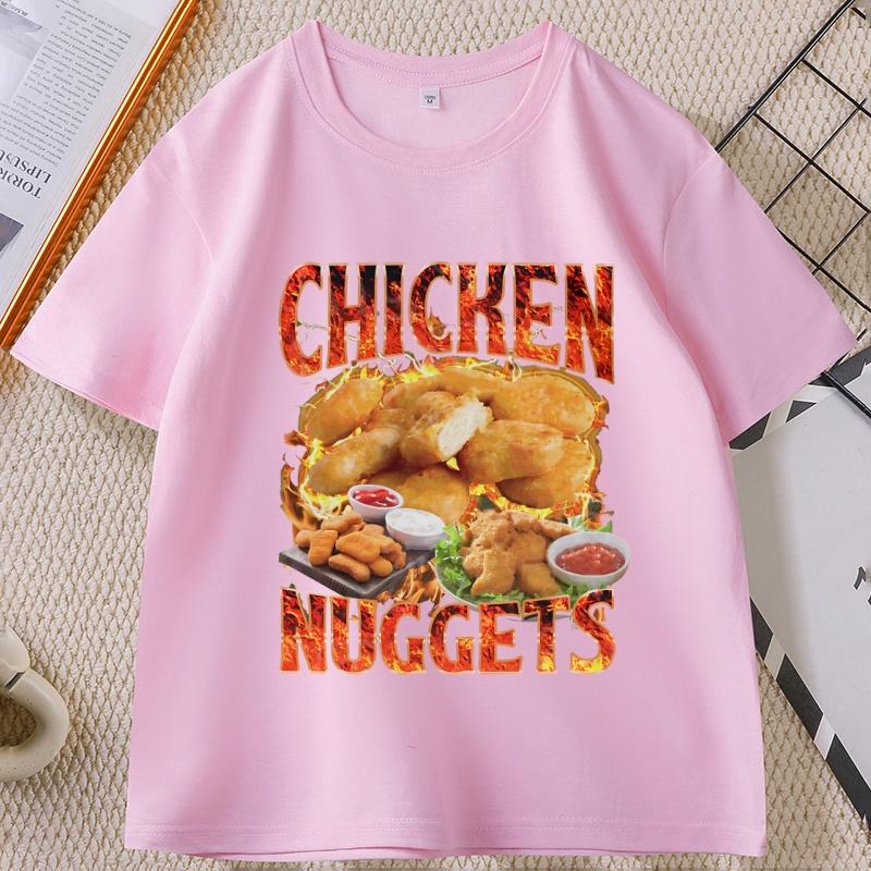 Chicken Nuggets Vintage 90s Graphic Tshirt for Unisex Women Cotton Short Sleeve Round Neck Printed Tshirt Unisex Vintagel Unisex