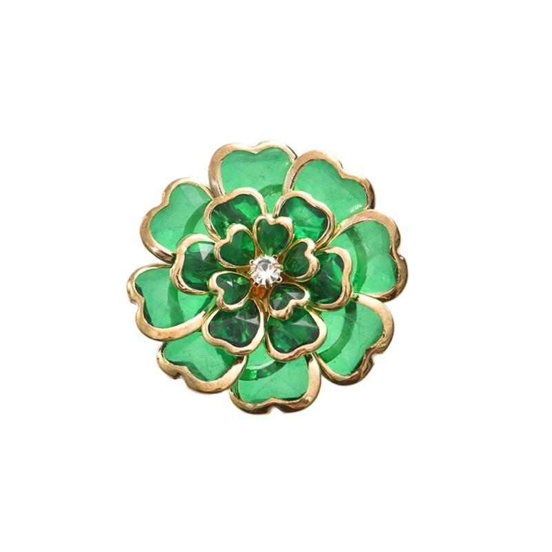652F Decorative Shirt Button Covers Rhinestones Flower Cufflinks Clip For Shirt Jackets Dress Costume Uniform Decoration