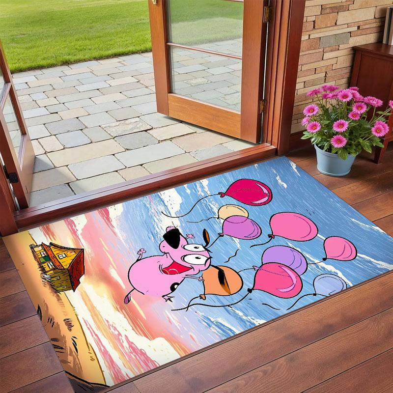 Crystal Velvet Rug Soft Non Slip Indoor Floor Mat Home DecorCourage the Cowardly Dog