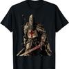 Рыцарь Христианский Тамплиер Воин Божий Крестоносец Подарочная Футболка, Маленький, Черный